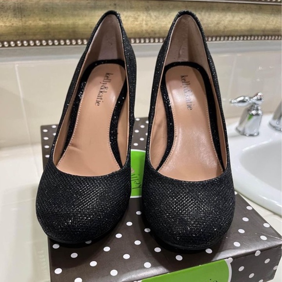 BLACK GLITTER HEELS - Picture 2 of 7